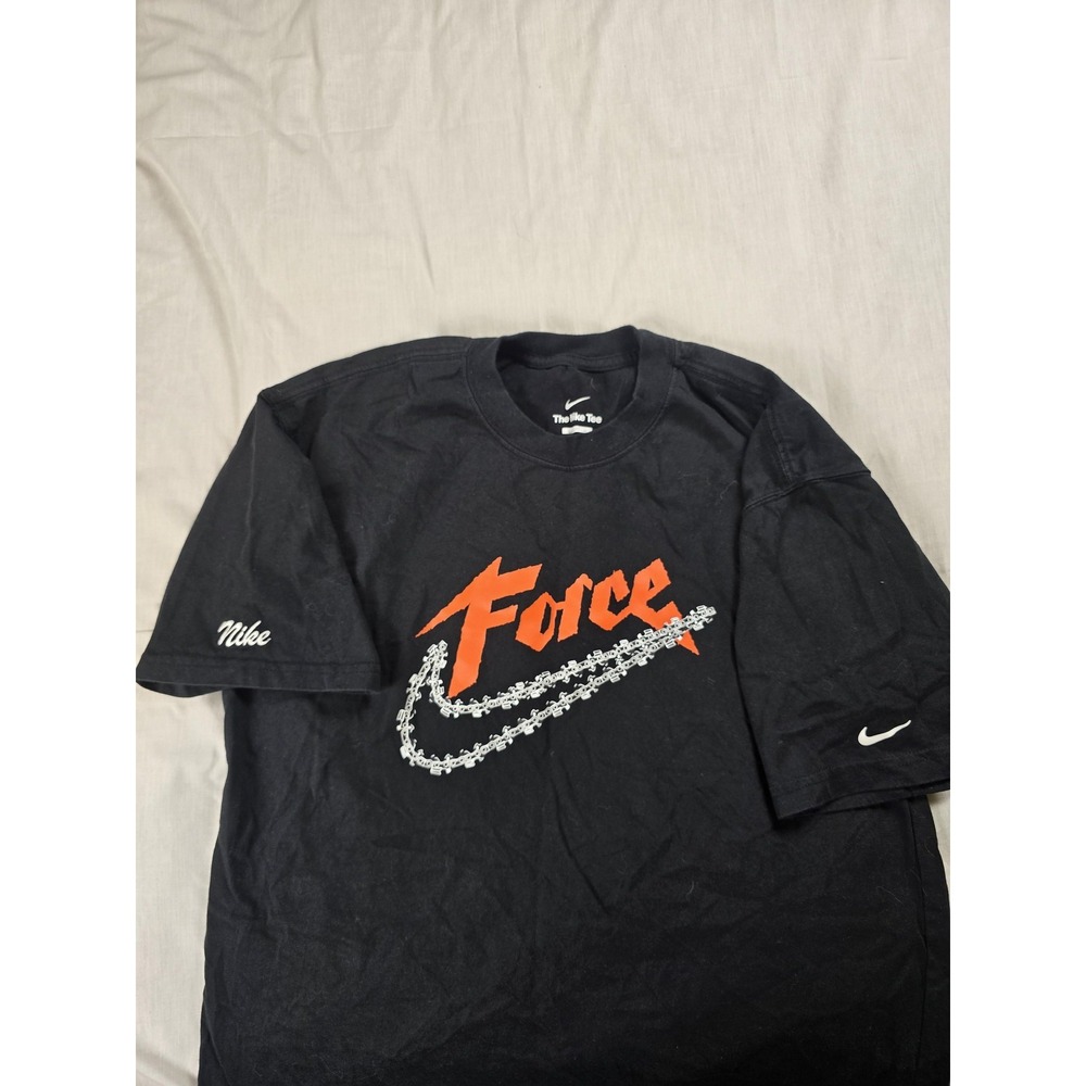 Nike Shirt Mens Small Black Force Chain Swoosh Basketball Graphic Tee Tagless